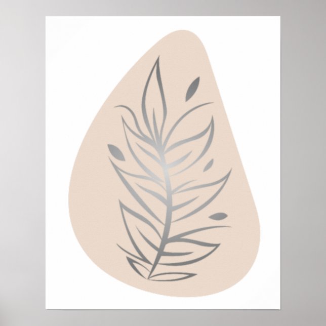 Arte abstracto de línea de planta (Frente)