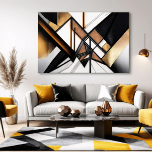 Arte abstracto de lujo en madera y oro Acrílico