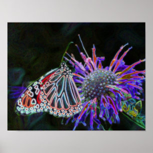 Arte abstracto de mariposa eléctrica de la natural