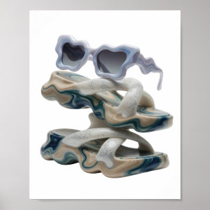 ARTE ABSTRACTO de Moda en Plata con Bordes Afilado