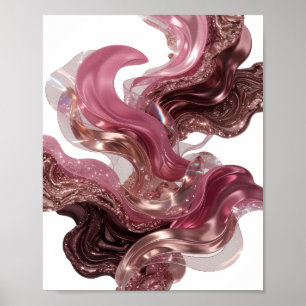 Arte abstracto de moda Impresión plateada elegante
