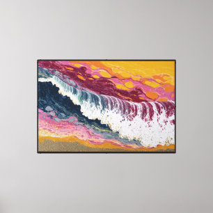 Arte abstracto de ola de océano colorida en la pue