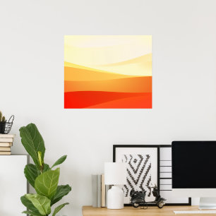 ARTE ABSTRACTO DE PAISAJE RETRO DE MEDIADOS DE SIG