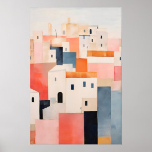 Arte abstracto de paisaje urbano minimalista, suav