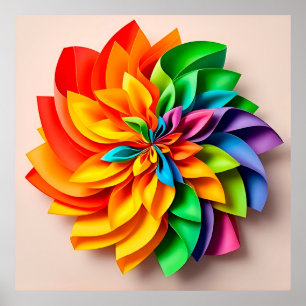Arte abstracto de papel de arcoíris vibrante
