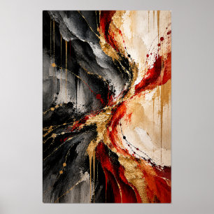 Arte abstracto de pared Colisión de oro crisma