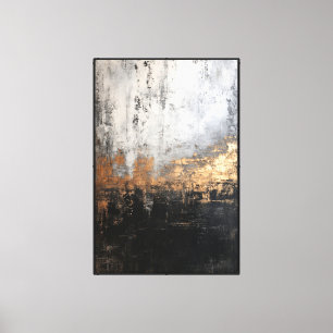 Arte abstracto de pared con gradiente de gris, neg