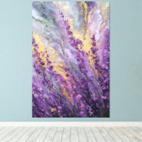 Arte abstracto de pared con mármol dorado y lavand