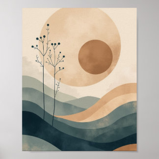 Arte abstracto de pared de inspiración zen con lín