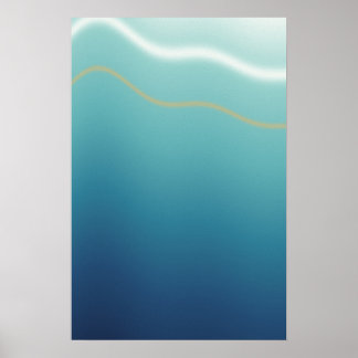 Arte abstracto de pared de olas del océano costero