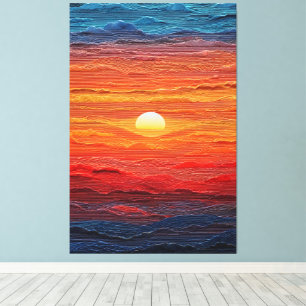 Arte abstracto de pared horizonte puesta de sol ra