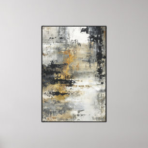 Arte abstracto de pared texturizado en gris, negro
