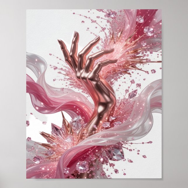 Arte abstracto de plata dinámico Moda impresión v2 (Frente)
