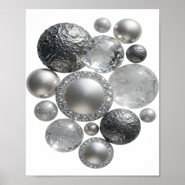 Arte abstracto de plata impresionante (Frente)