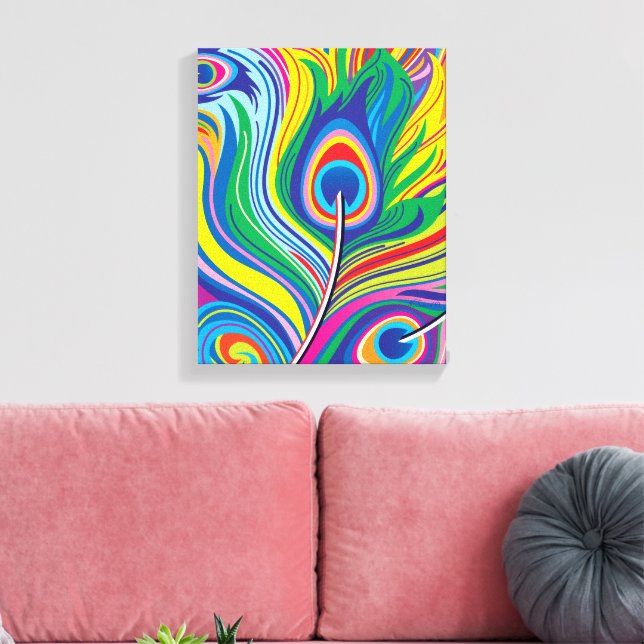 Arte abstracto de plumas de pavo real (Insitu (Sala de estar))