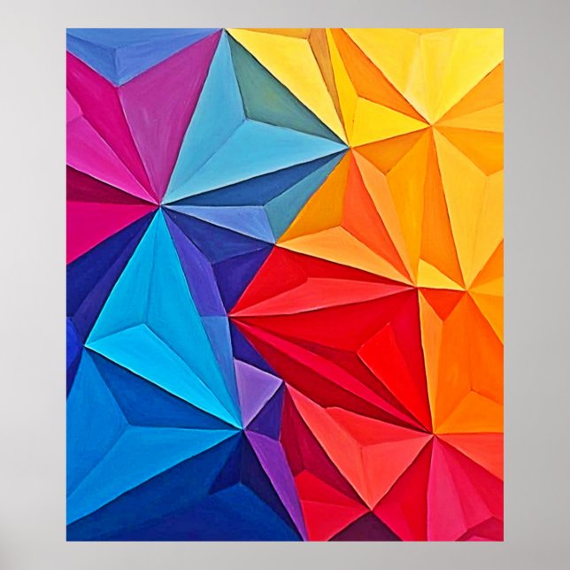 Arte abstracto de prisma geométrico audaz (Frente)
