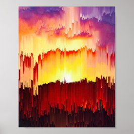Arte abstracto de puesta de sol con fallas