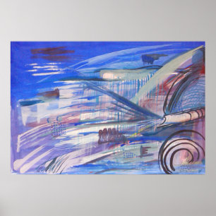 Arte abstracto de rosa azul y gris