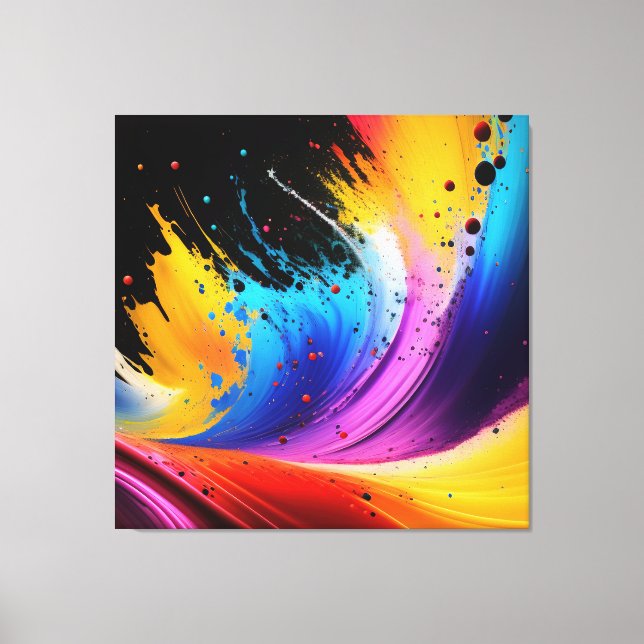 Arte abstracto de salpicaduras de pintura Impresió (Anverso)