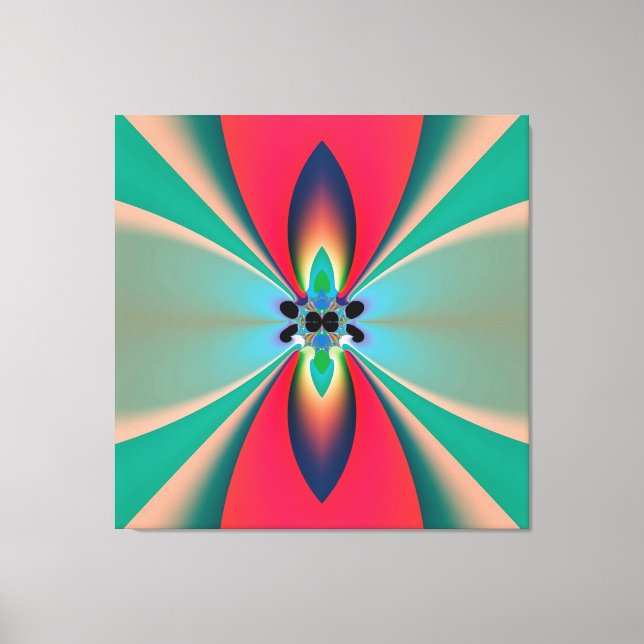 Arte abstracto de simetría de espejo de coral verd (Anverso)