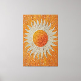 Arte abstracto de sol radiante con rayos de llama 