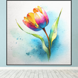 Arte abstracto de susurros de tulipán en acuarela