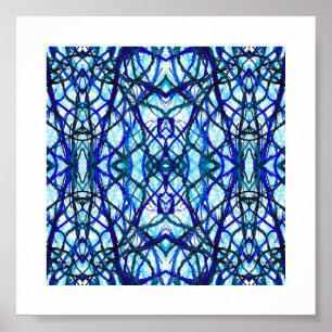 Arte abstracto de tinta al alcohol Icarus Blue