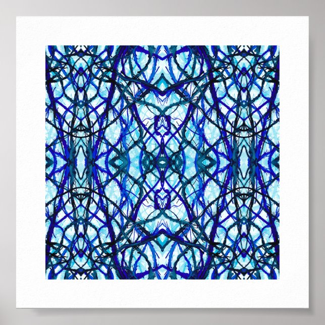 Arte abstracto de tinta al alcohol Icarus Blue (Frente)