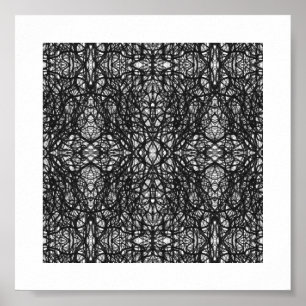 Arte abstracto de tinta india en blanco y negro en