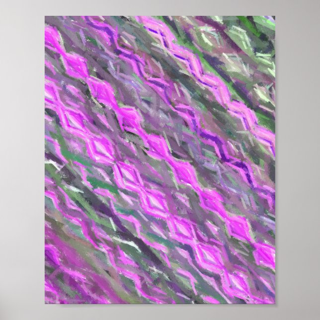 Arte abstracto de tiza pastel rosa y verde (Frente)