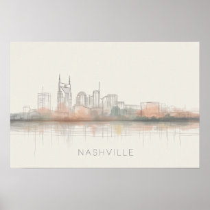 Arte abstracto del horizonte de Nashville Tennesse