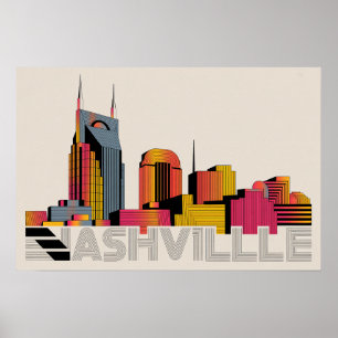 Arte abstracto del horizonte de Nashville Tennesse