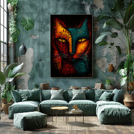 Arte abstracto del oráculo del gato primitivo – ex