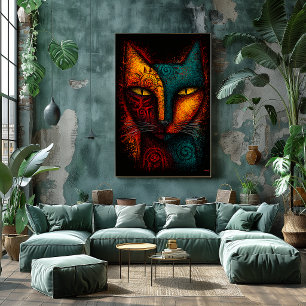 Arte abstracto del oráculo del gato primitivo – ex