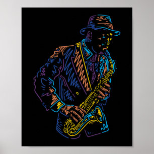 Arte abstracto del reproductor de saxofón