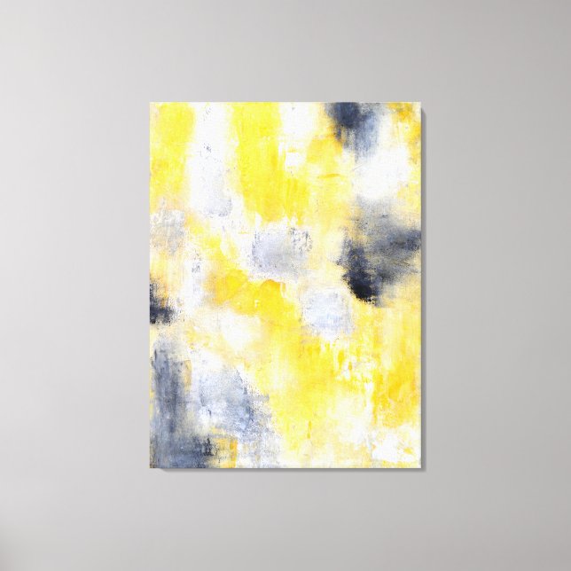 Arte abstracto 'diferente' negro y amarillo (Anverso)