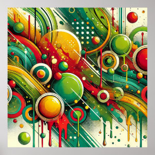 Arte abstracto dinámico con círculos coloridos