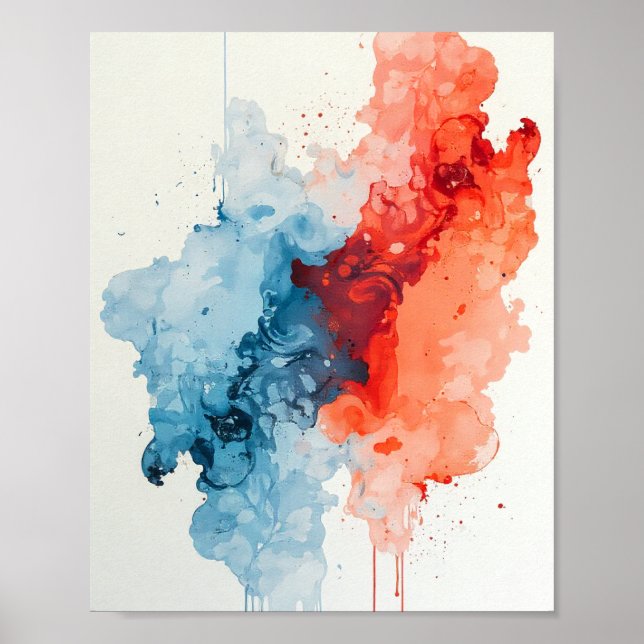 Arte abstracto - Diseño de pincel acuarela 2 (Frente)