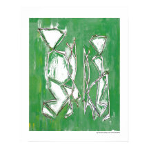 Arte abstracto ecológico verde moderno para pareja