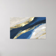Arte abstracto elegante azul y oro