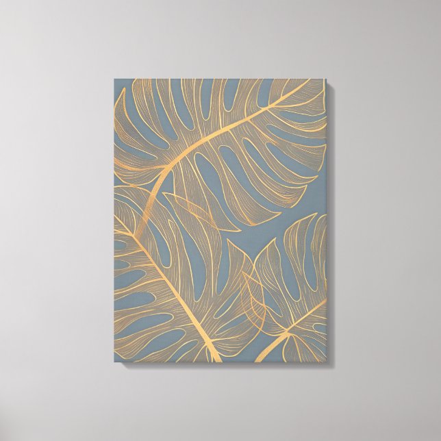 Arte abstracto elegante azul y oro (Anverso)
