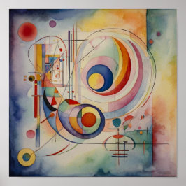 Arte abstracto elegante de acuarela póster