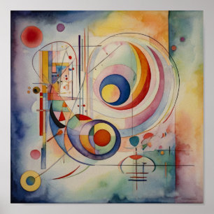 Arte abstracto elegante de acuarela póster