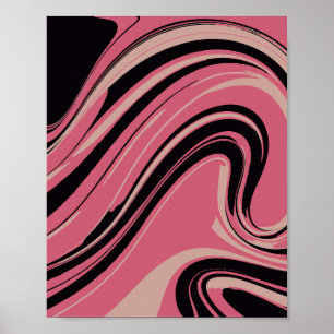Arte abstracto elegante rosa y negro