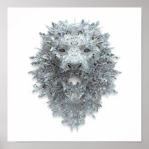 Arte abstracto elemental: León guardián cristaliza