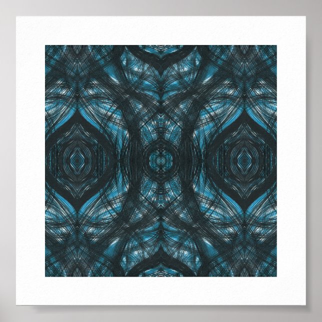 Arte abstracto en acuarela azul (Frente)