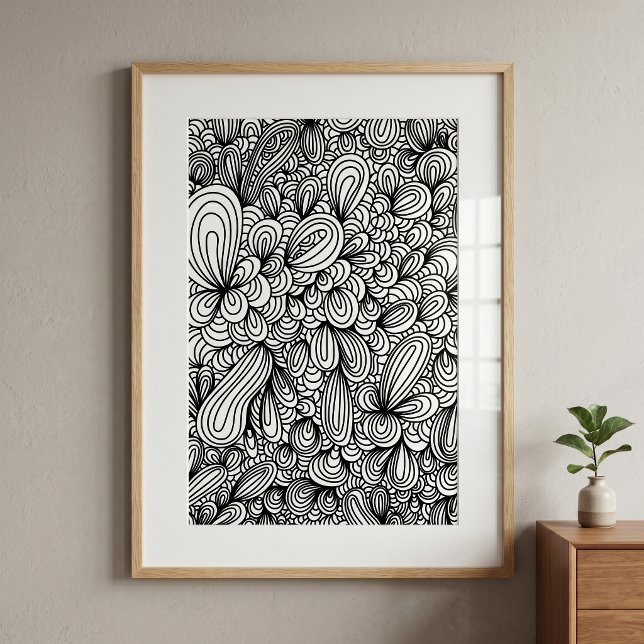 Arte abstracto en blanco y negro dibujado a mano c (Subido por el creador)