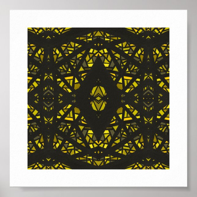 Arte abstracto en gouache amarillo espectroscópico (Frente)
