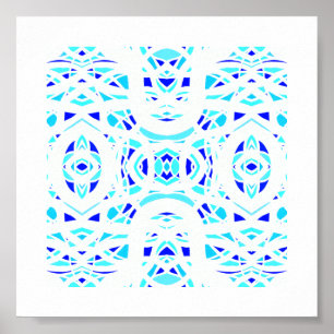 Arte abstracto en gouache azul blanco de fuego