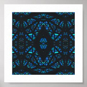 Arte abstracto en gouache azul espectroscópico